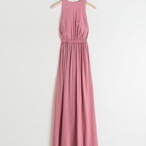 & Other Stories Pink Halter Maxi Dress